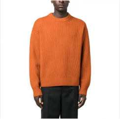 Rib Crewneck Knitted Pullover