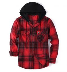 2PCS Autumn and Winter Thickened Warm  Shirt with Hood