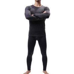 5 Sets Solid Color Thermal Underwear Men Long Johns Suit