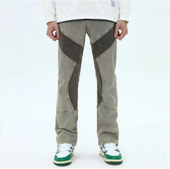 Cut and sew two tone winter trousers