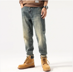 2 pcs Autumn and winter retro wash casual pants